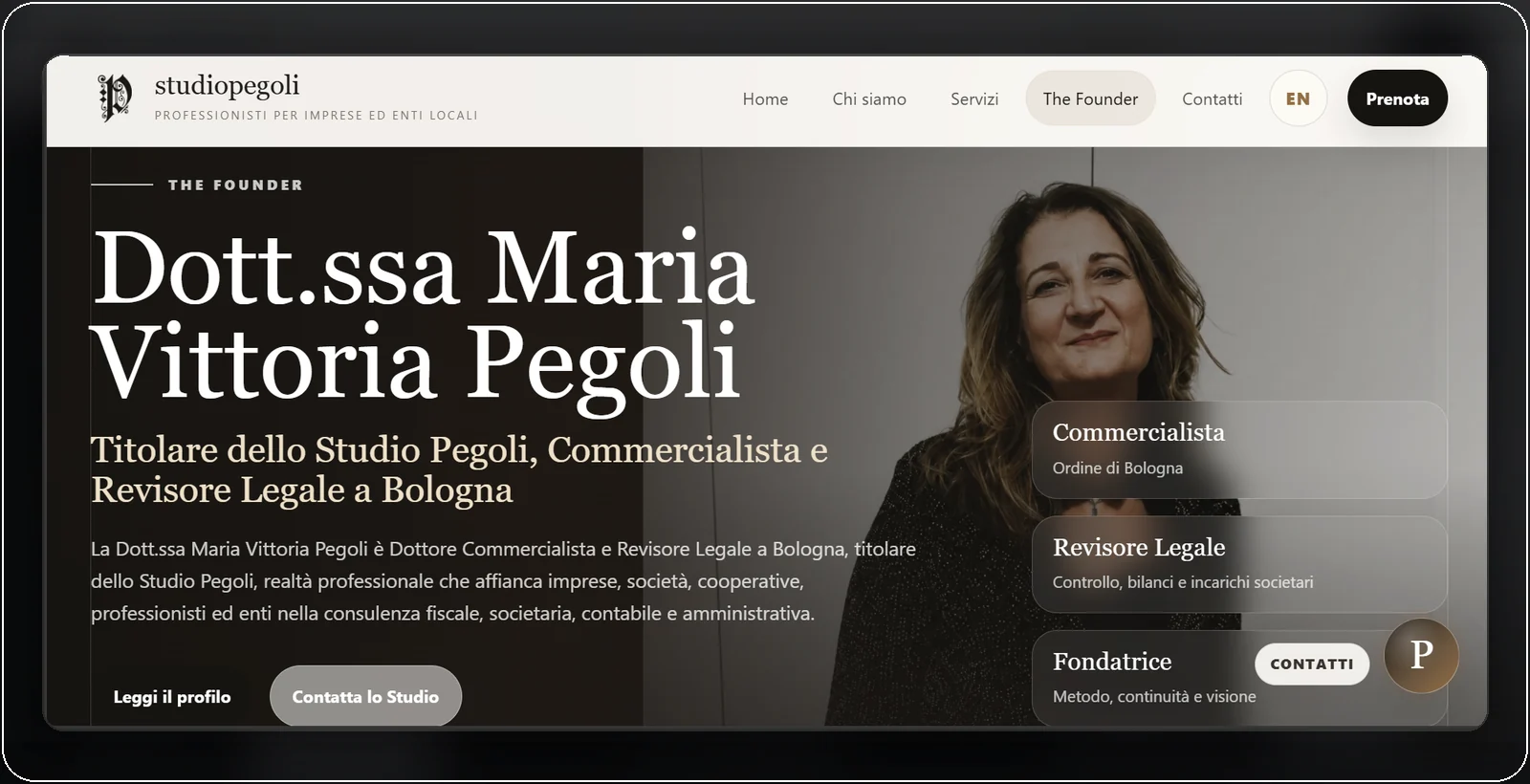 Studio Pegoli founder page screenshot